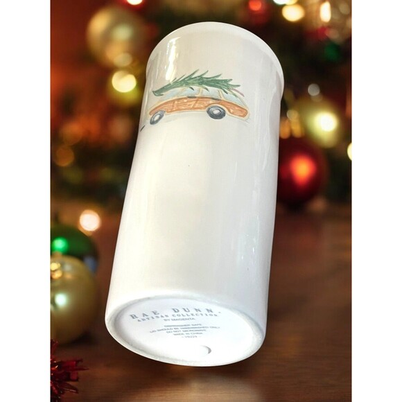 RAE DUNN Christmas Tree HOME FOR THE HOLIDAYS 2-Sided Travel Coffee Mug Lid Xmas - Picture 4 of 4